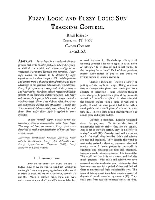 Fuzzy Logic And Fuzzy Control Systems | DOC