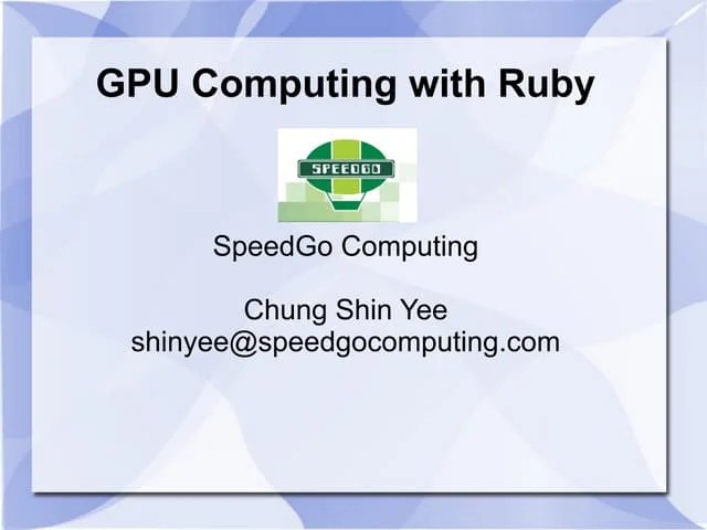 Gpu Computing With Ruby Pdf