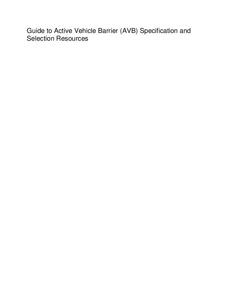 Guide To Active Vehicle Barrier 2014 508