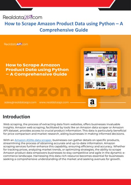How To Scrape Amazon Product Data Using Python – A Comprehensive Guide ...