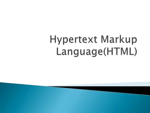 Hypertext Markup Language(html) | PPTX