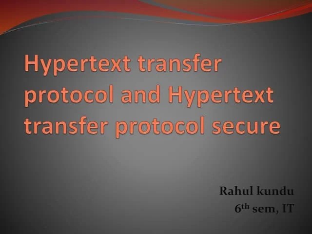 Hypertext Transfer Protocol And Hypertext Transfer Protocol Secure(HTTP ...