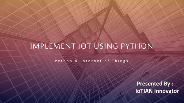 Internet Of Things With Python Pdf