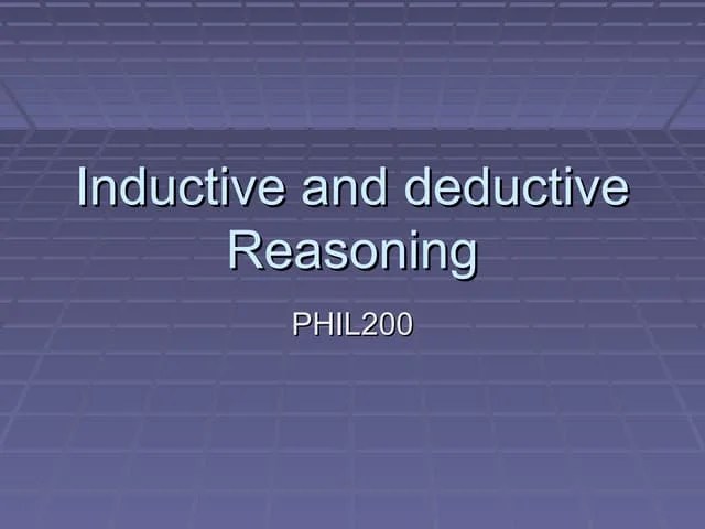Inductive Vs Deductive Reasoning | PPT