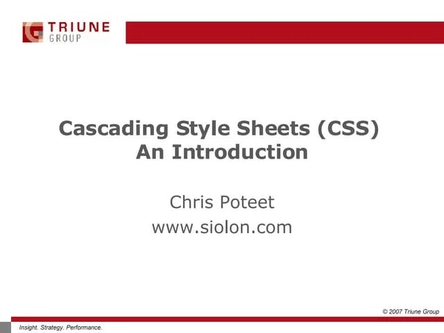 Introduction To Cascading Style Sheets (CSS) | PPT