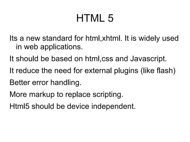 Introduction Of Html5 | PPT