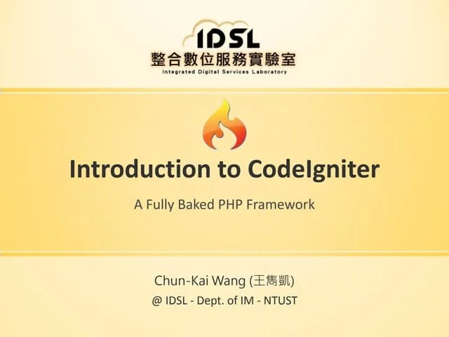 Introduction To CodeIgniter | PPT