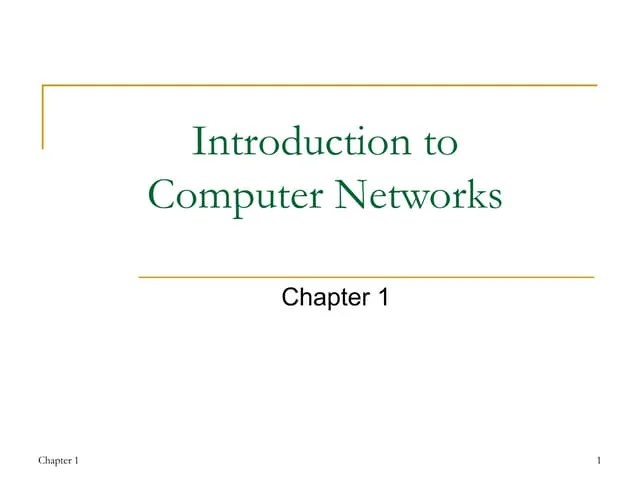 Chapter 1 Introduction To Computer Networks | PPT