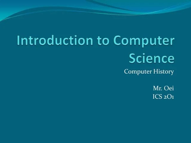 Introduction To Computer Science | PPTX