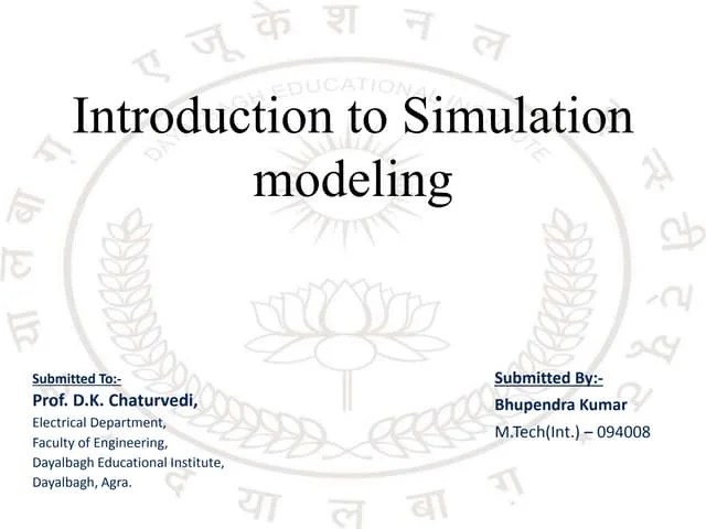 System Modeling & Simulation Introduction | PPTX