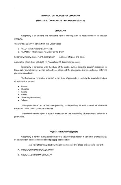 Branches Of Geography | PPTX