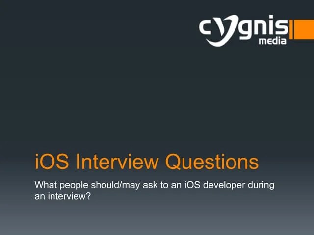 IOS Developer Interview Questions | PPTX
