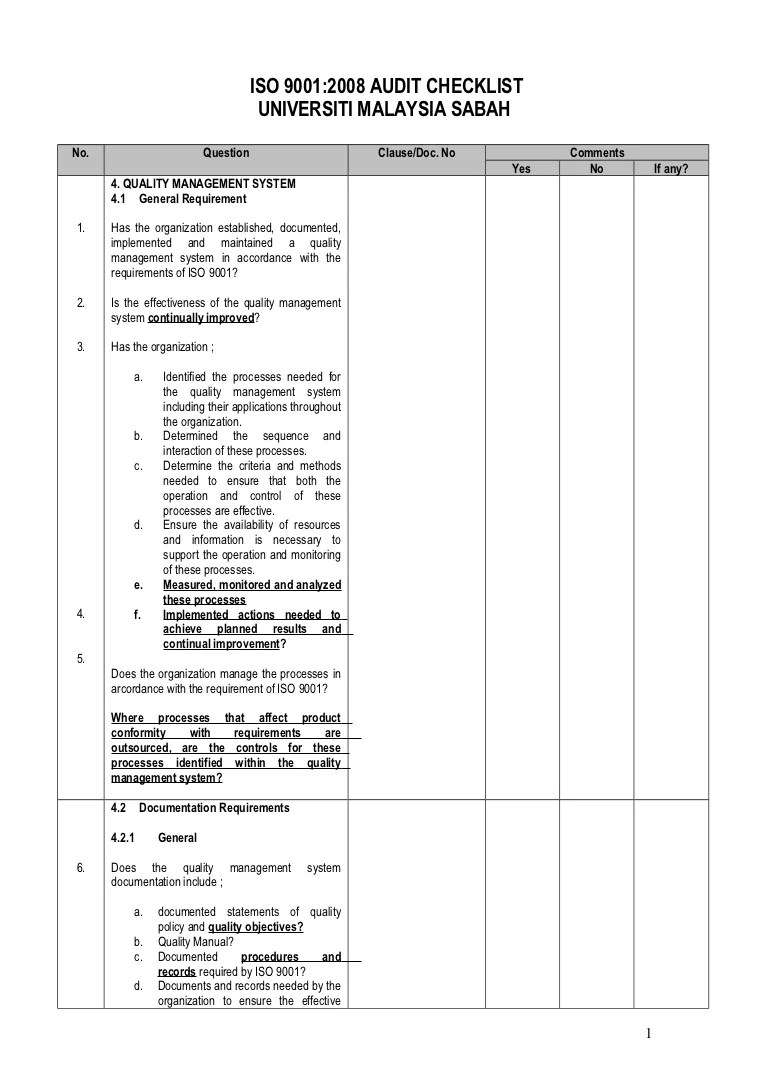 Is employee information communicated to human resources personnel via a standardized form? Iso 9001 2008 Audit Checklist