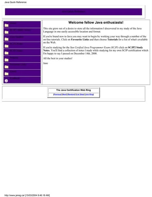Java Quick Reference | PDF