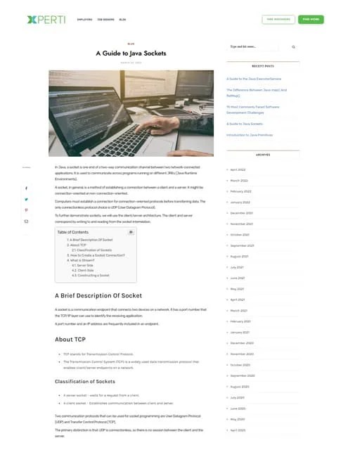 A Guide To Java Sockets | PDF