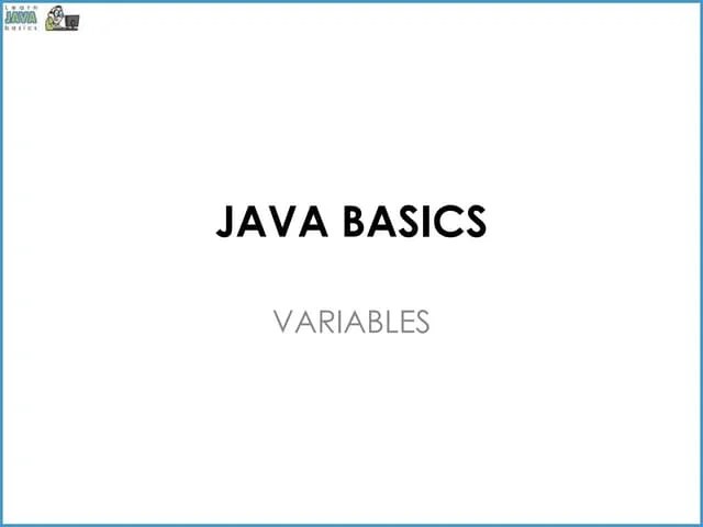 Java Basics Variables | PPTX