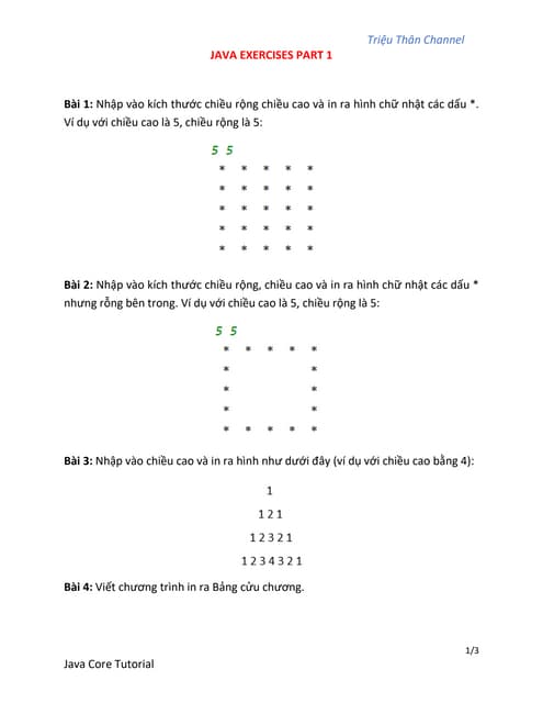 Java Exercises Part 1 | PDF