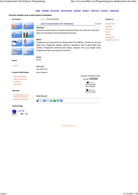Java Fundamental With Netbeans Programming | PDF