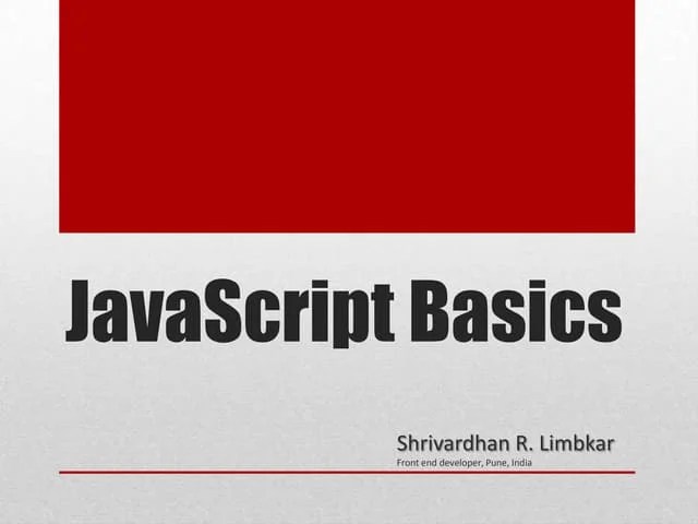 Java Script Basics | PPTX | Web Development | Internet