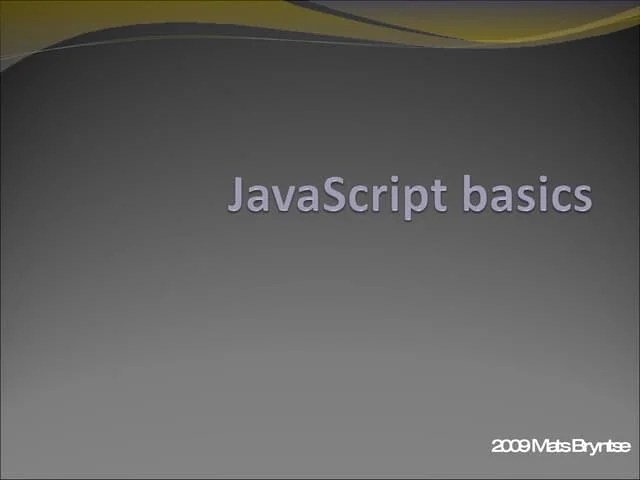 JavaScript Basics | PPT