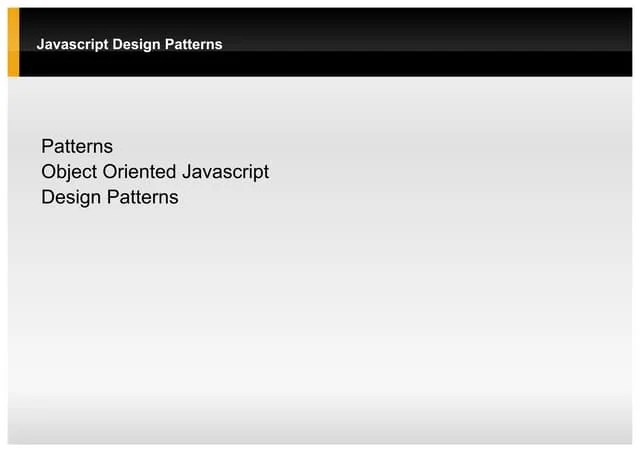 Javascript Design Patterns | ODP