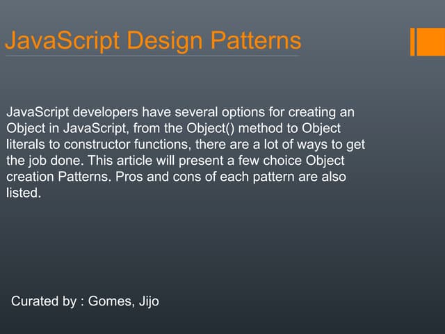 Javascript Design Patterns | PPT