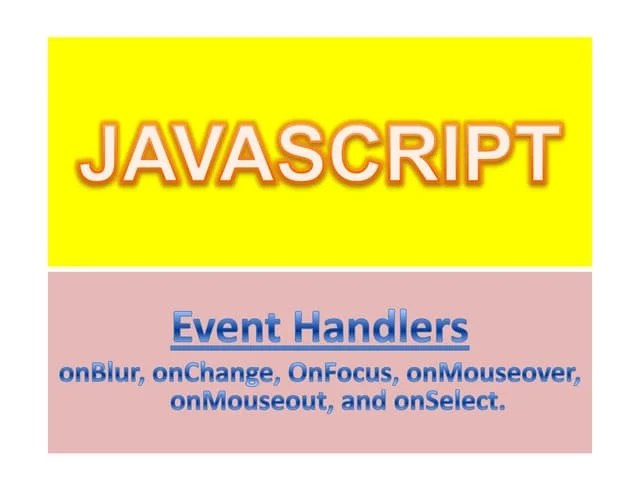 Javascript Event Handler | PPTX