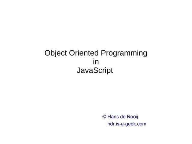 JavaScript Object Oriented Programming Cheat Sheet | ODP