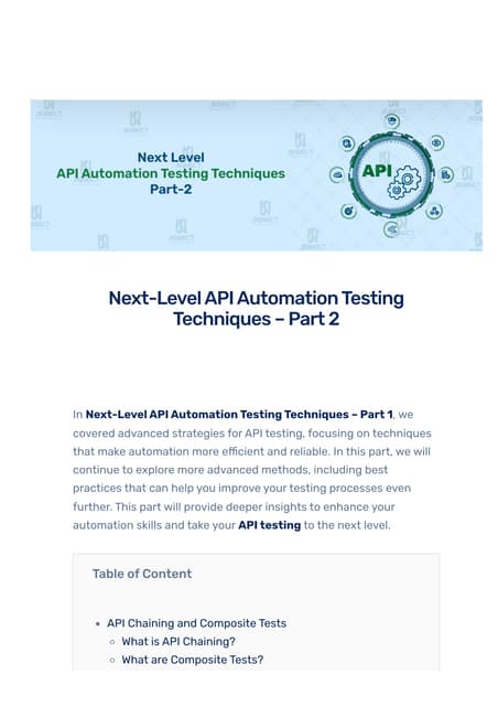 Next-Level API Automation Testing Techniques – Part 2 | PDF
