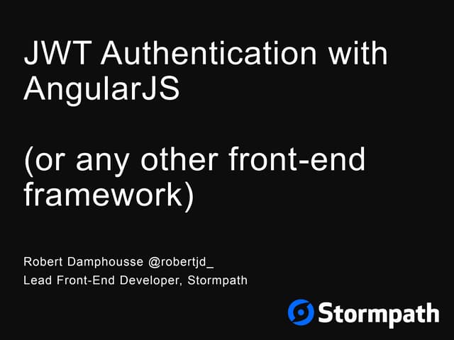 JWT Authentication With AngularJS | PPTX