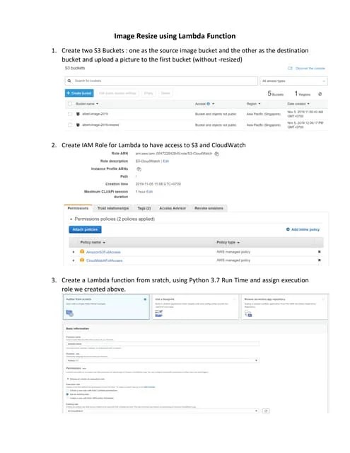 Lab - AWS Lambda Rekognition | PDF