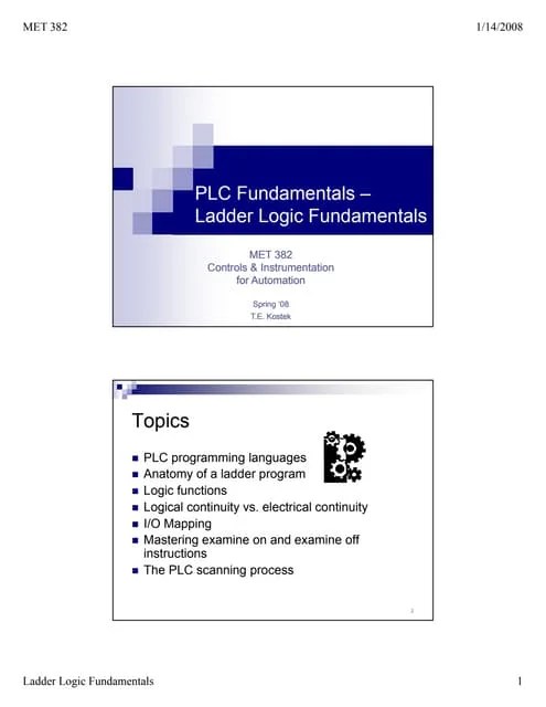 Ladder Logic Fundamentals Plc Tutorial | PDF