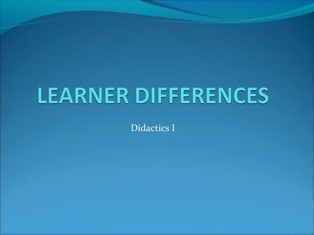 Learner Differences Ppt