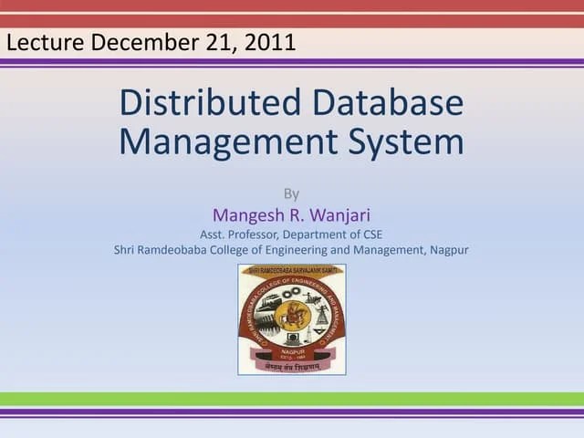 Lecture 1 Ddbms | PPTX