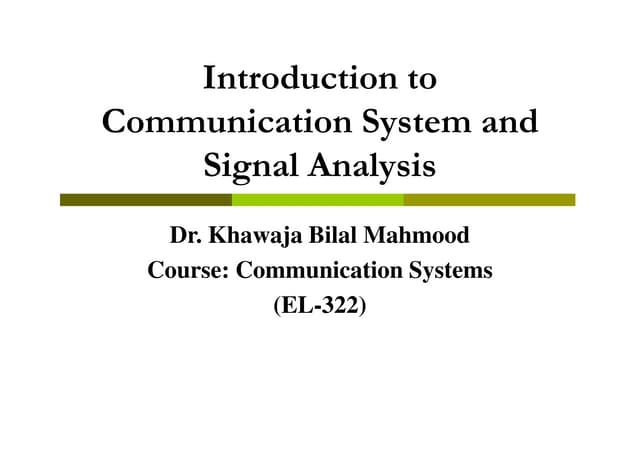 Lecture 1 Introduction And Signals Analysis | PDF