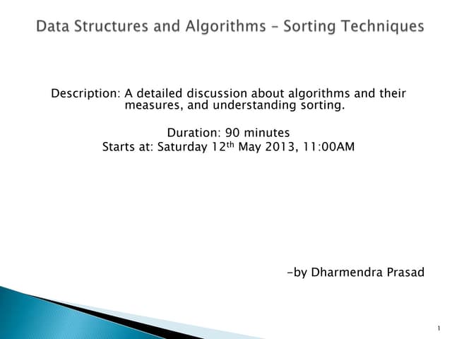 Lecture 3 Data Structures & Algorithms - Sorting Techniques - Http ...