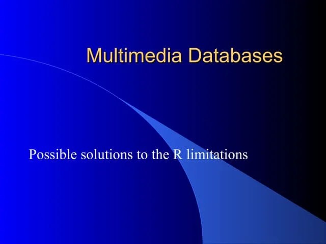 Lecture 3 Multimedia Databases | PPT