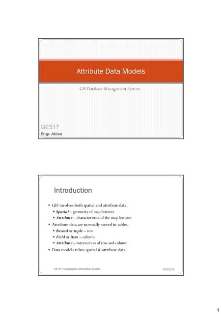 GIS - Lecture 5 | PDF