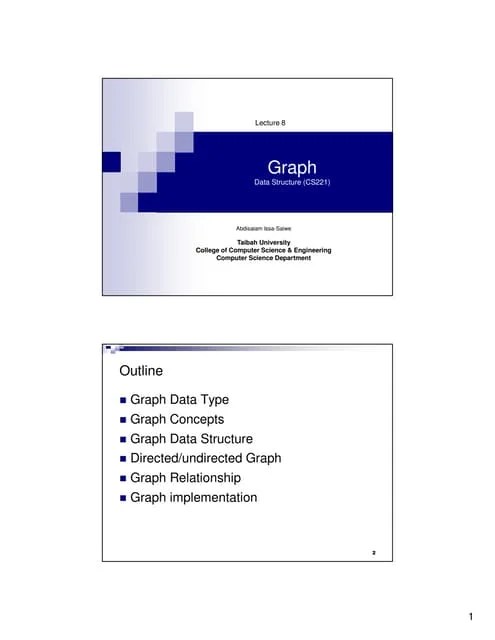 Lecture8 Data Structure(graph) | PDF