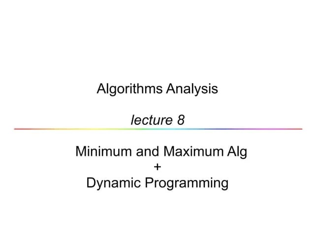 Lecture 8 Dynamic Programming | PPT