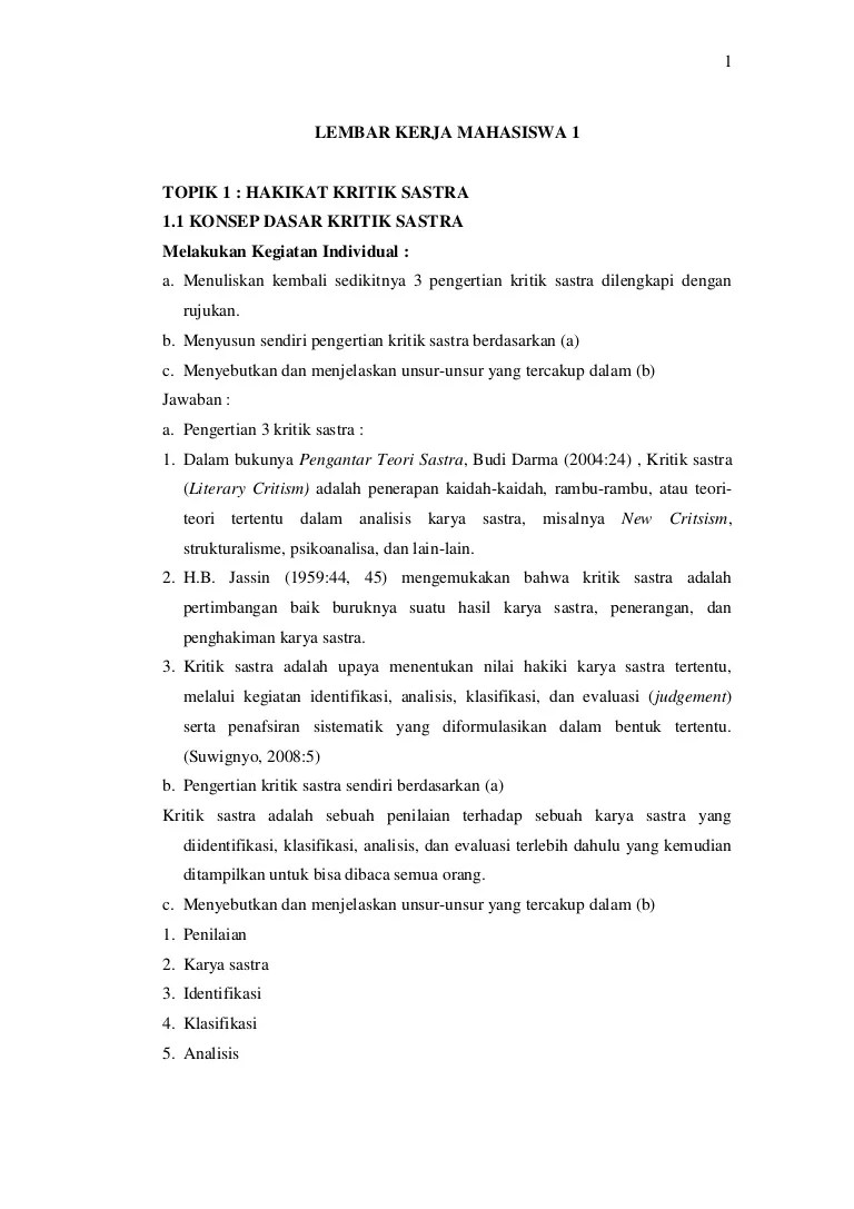 Berikut adalah contoh dari teks sumber, yang mewakili analisis saya tersebut. Lengkap Lembar Kerja Mahasiswa 1