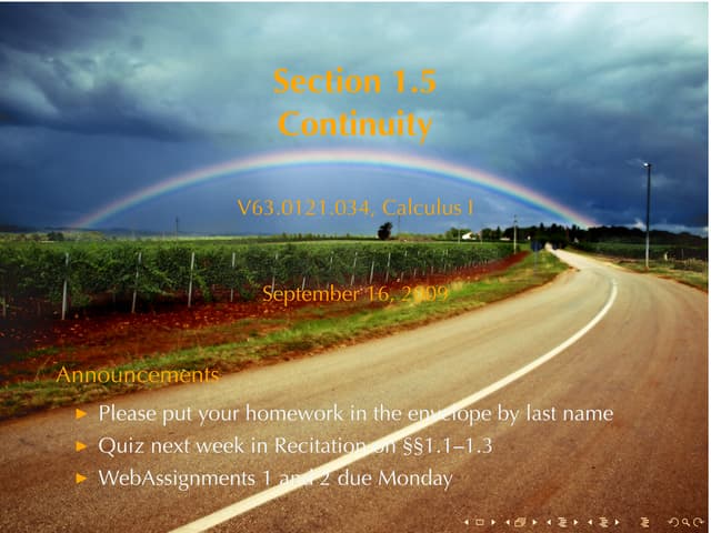 Lesson 5: Continuity | PDF