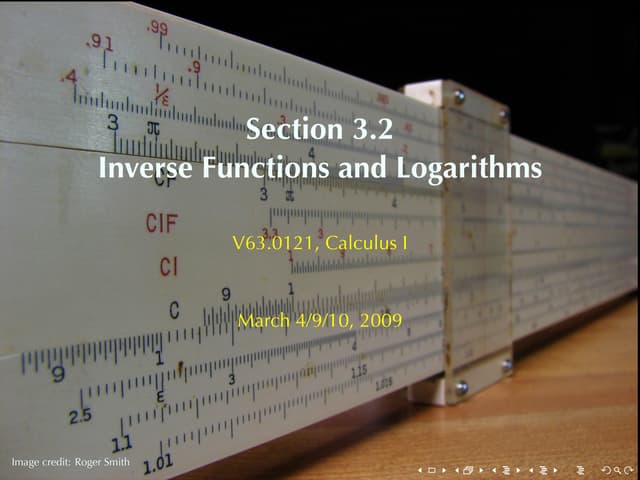 Lesson 15: Inverse Functions And Logarithms | PDF