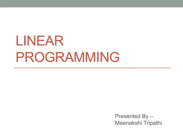 Linear Programming Ppt Pptx