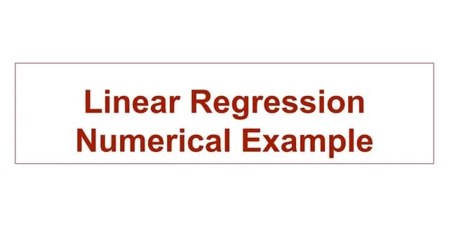 ML Linear Regression Numerical Example.pdf