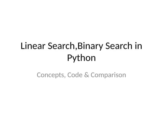 Linear Search Binary Search Complexity Analysis Pptx