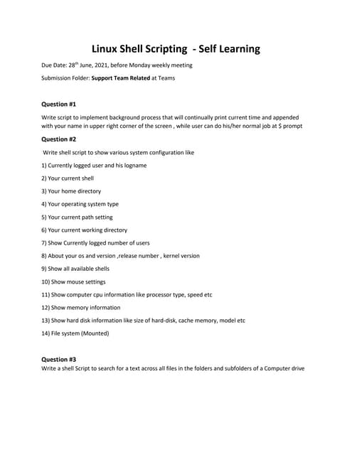 Linux Shell Scripting | PDF