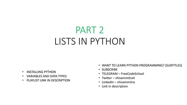 Part 6 Python Tutorial Tuples In Python With Examples Pptx