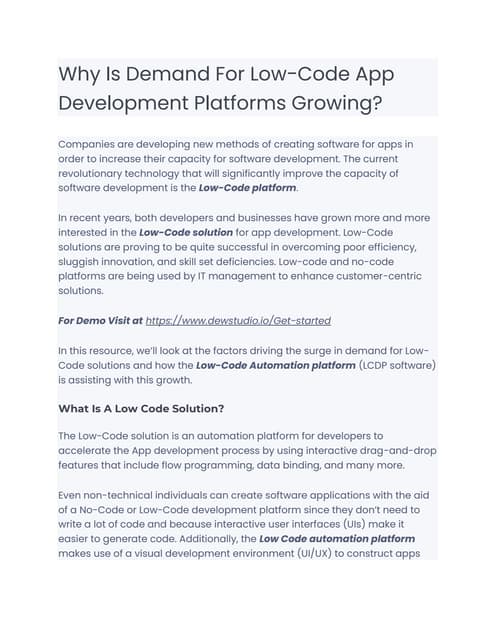Low-Code Development Platforms Accelerating Software Development | PPT
