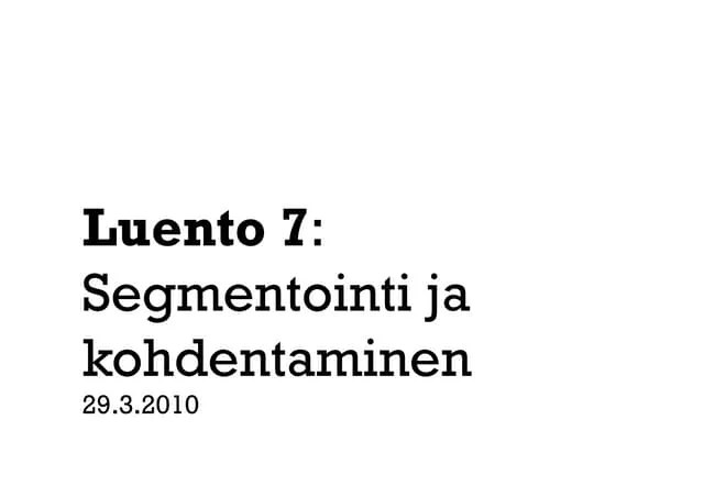 Luento 7 Segmentointi Pdf